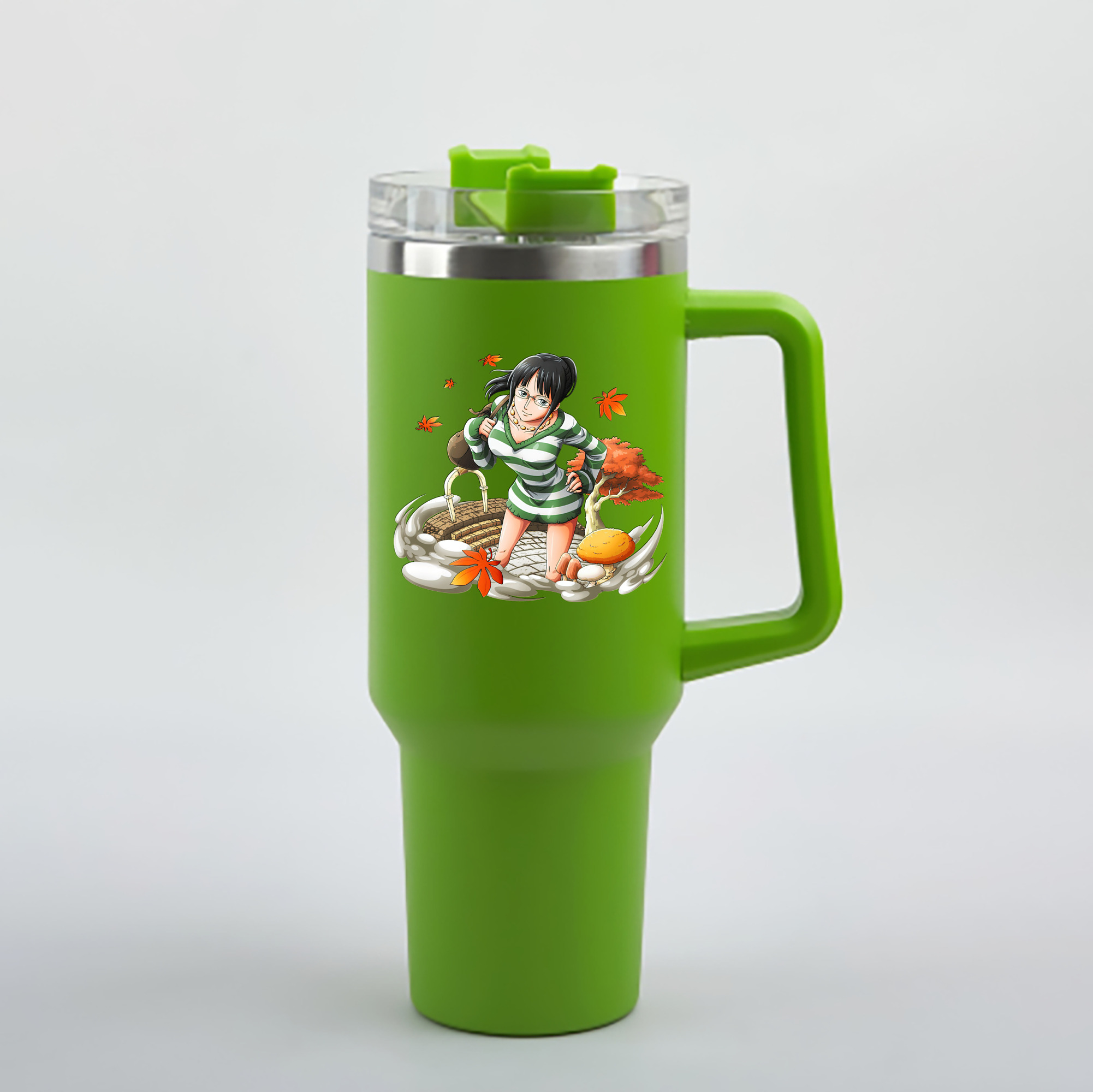 ワンピース ニコ・ロビン ONE PIECE Nico Robin 1200mL車用タンブラー - クリスタルステッカー（プラスチックストロー付き）